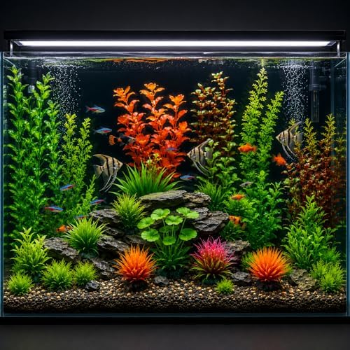 Vibrant orange and red artificial foliage from the sixteen piece terrarium decoration set.