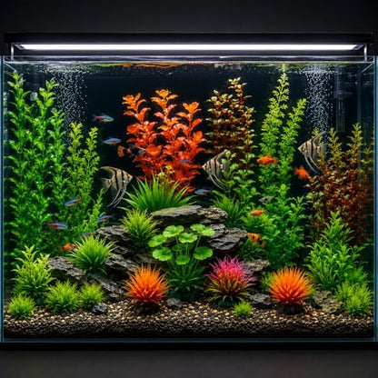 Vibrant orange and red artificial foliage from the sixteen piece terrarium decoration set.