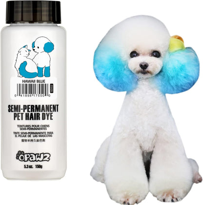 Opawz semi-permanent dog hair dye Hawaii Blue front view