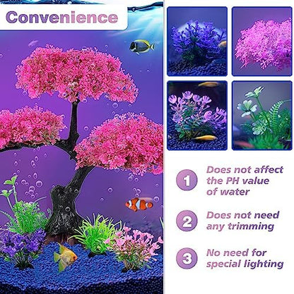 Premium imported artificial aquatic plants arrangement for modern home fish tank landscaping.
