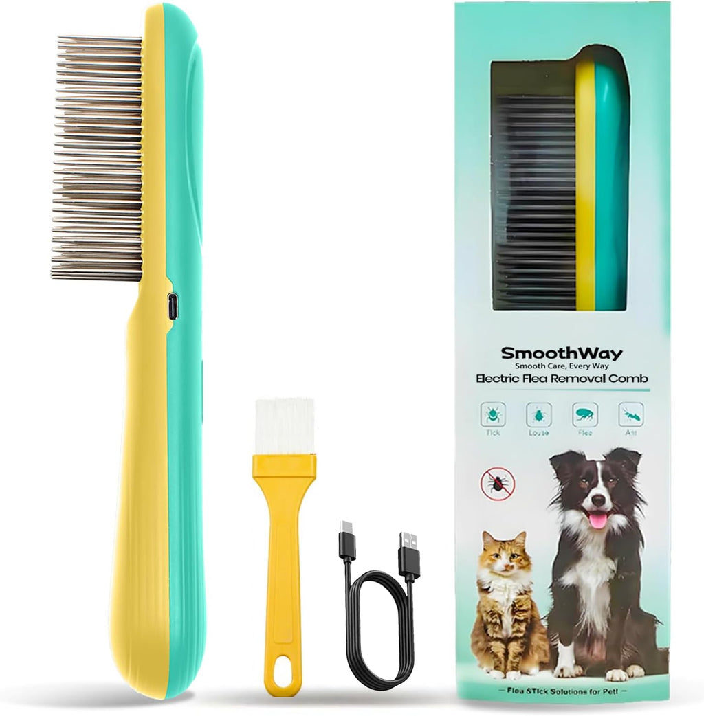 Smoothway professional 3-row tick and flea comb front view