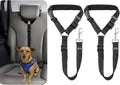 Unbranded 2 pack dog cat safety seat belt black front view