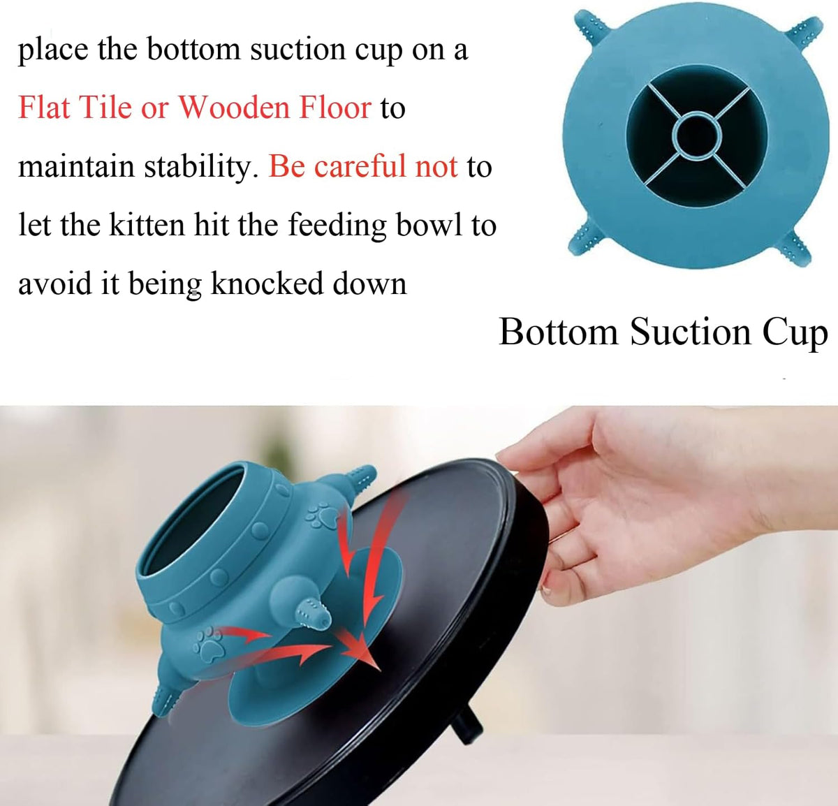 Peninsula Love kitten feeding bowl suction cup base detail