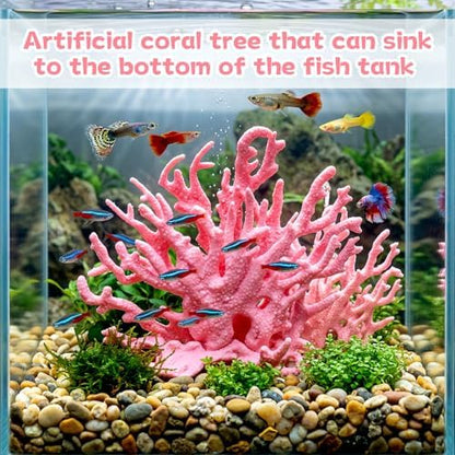 Packaging content showing the matching two pack set of pink artificial corals