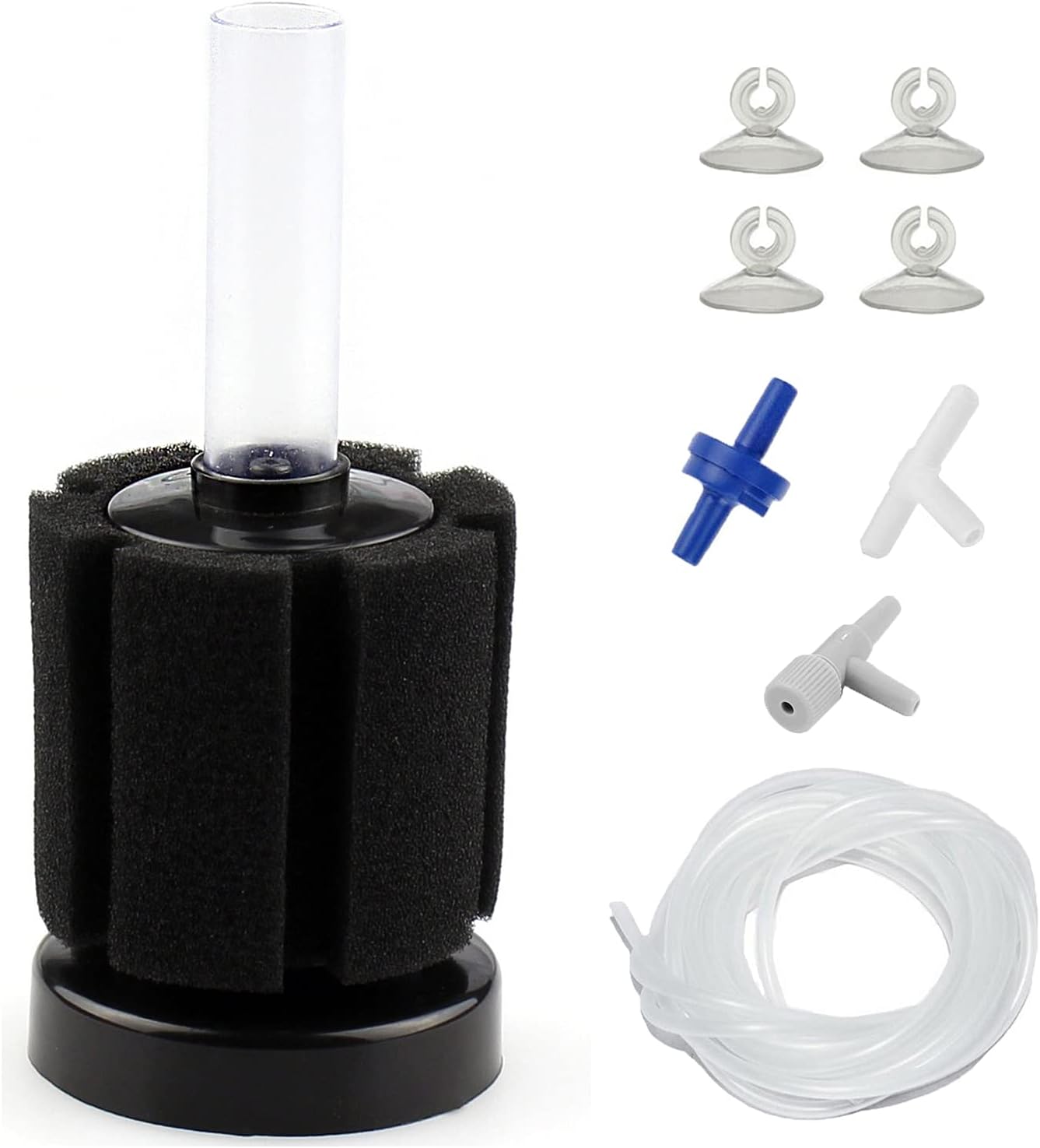 AQUANEAT aquarium air powered sponge filter front view in packaging