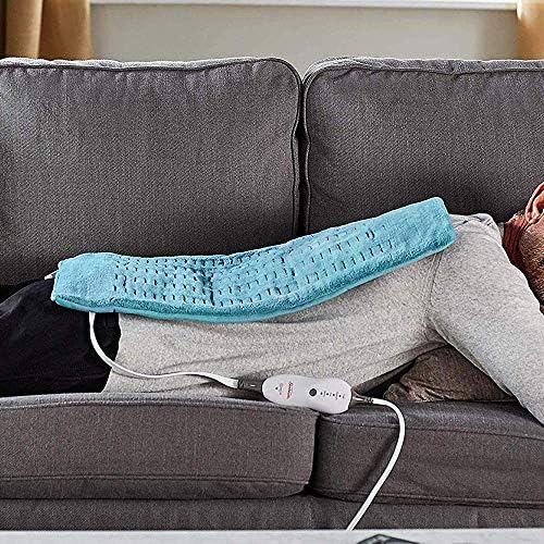 Authentic Sunbeam microplush pain relief pad rolled up neatly for compact storage and travel convenience