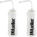 Mueller brand 2 pack quart sport water bottles with straw and natural black letter design & cover for water bottle & drink bottle
