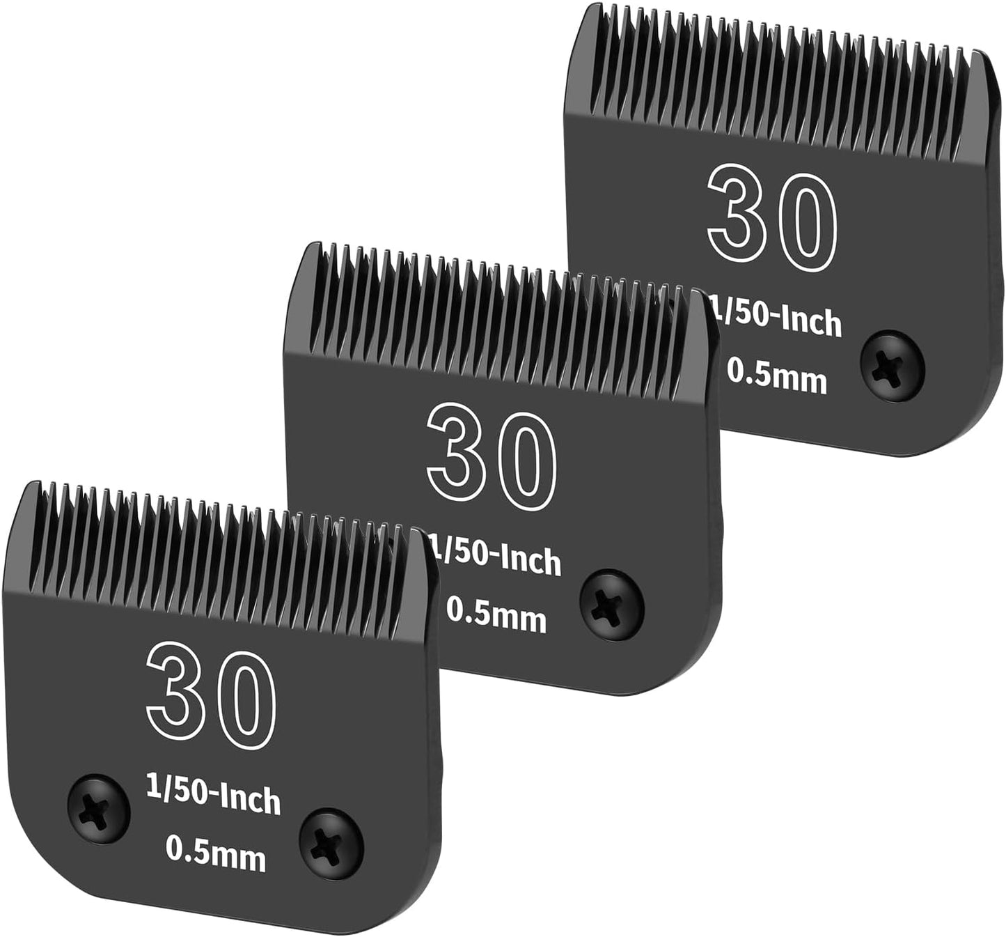 3 Pack 7FC Detachable Dog Grooming Steel Blades,Compatible with Andis,Oster A5,Wahl KM-10 Series,Cut Length 1/8" 3.2MM Black - Image 13