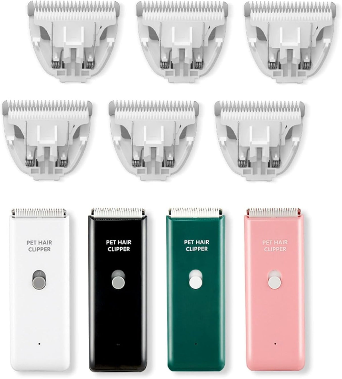Tileon ceramic pet trimmer replacement blades close up showing R shaped safety tips