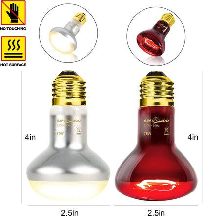 REPTI ZOO daylight basking spot light bulb emitting focused UVA heat for terrariums.