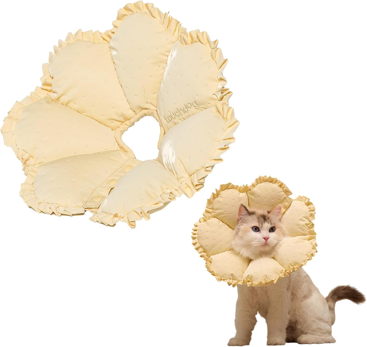 Touchdog Soft Cat Cone Collar, Waterproof Recovery Collar for Cats After Surgery, Lightweight Elizabethan Collar for Kittens, Small to Large (PINK01, M) - Image 12