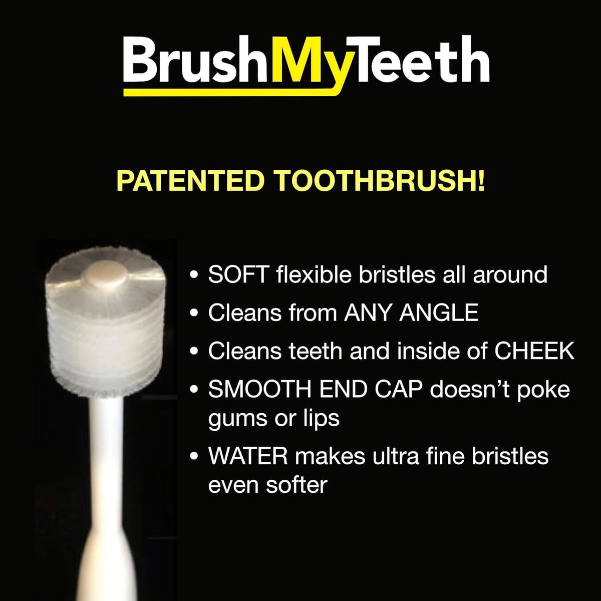 Brush My Teeth dog toothbrush showing 360 degree coverage