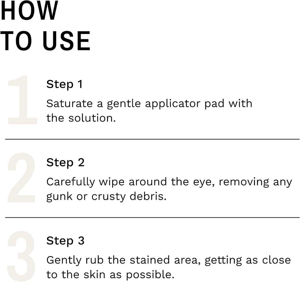 Professional breeder recommended cat eye stain cleanser application visual