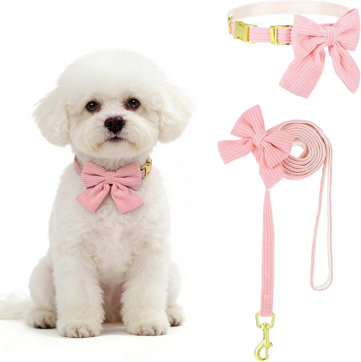 Lwbmg stylish bowtie harness set for small dog daily walking