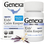 Genexa Kid's Calm Keeper 60 chewable tablets front bottle view for stress relief.