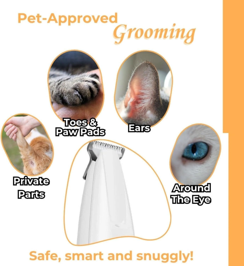 Belvedir pet micro precision trimmer showing the built-in safety LED light