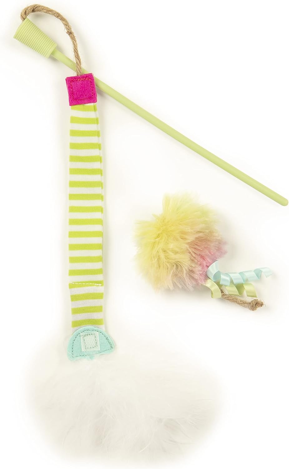 SmartyKat Frisky Flyer Feather Wand Cat Toy, Extendable Up to 24" - Blue, One Size - Image 11