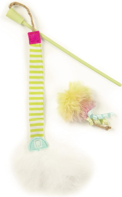 SmartyKat Frisky Flyer Feather Wand Cat Toy, Extendable Up to 24" - Blue, One Size - Image 11
