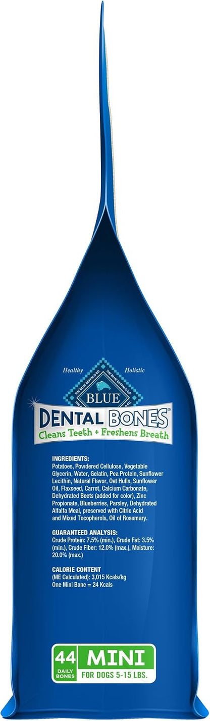 Blue Buffalo Dental Bones Mini Natural Dental Chew Dog Treats Bag, 12oz. Bag - Image 10