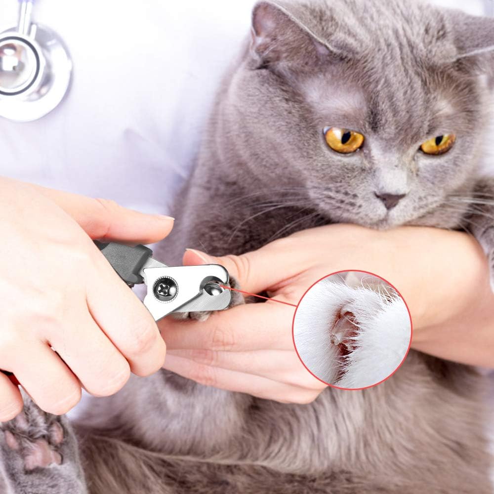 Top view of professional dog nail trimmer with safety stop mechanism
