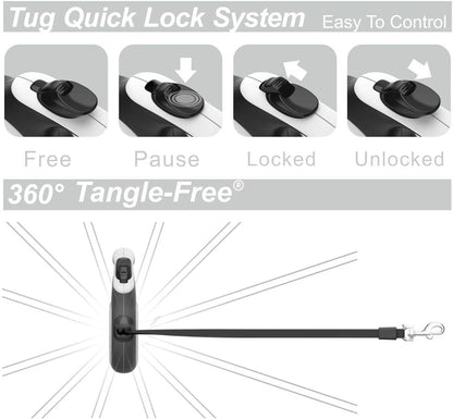 Tug tangle free leash mechanism front view