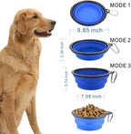 Guardians blue collapsible traveling dish filled with dry dog food for convenient pet meals on the go