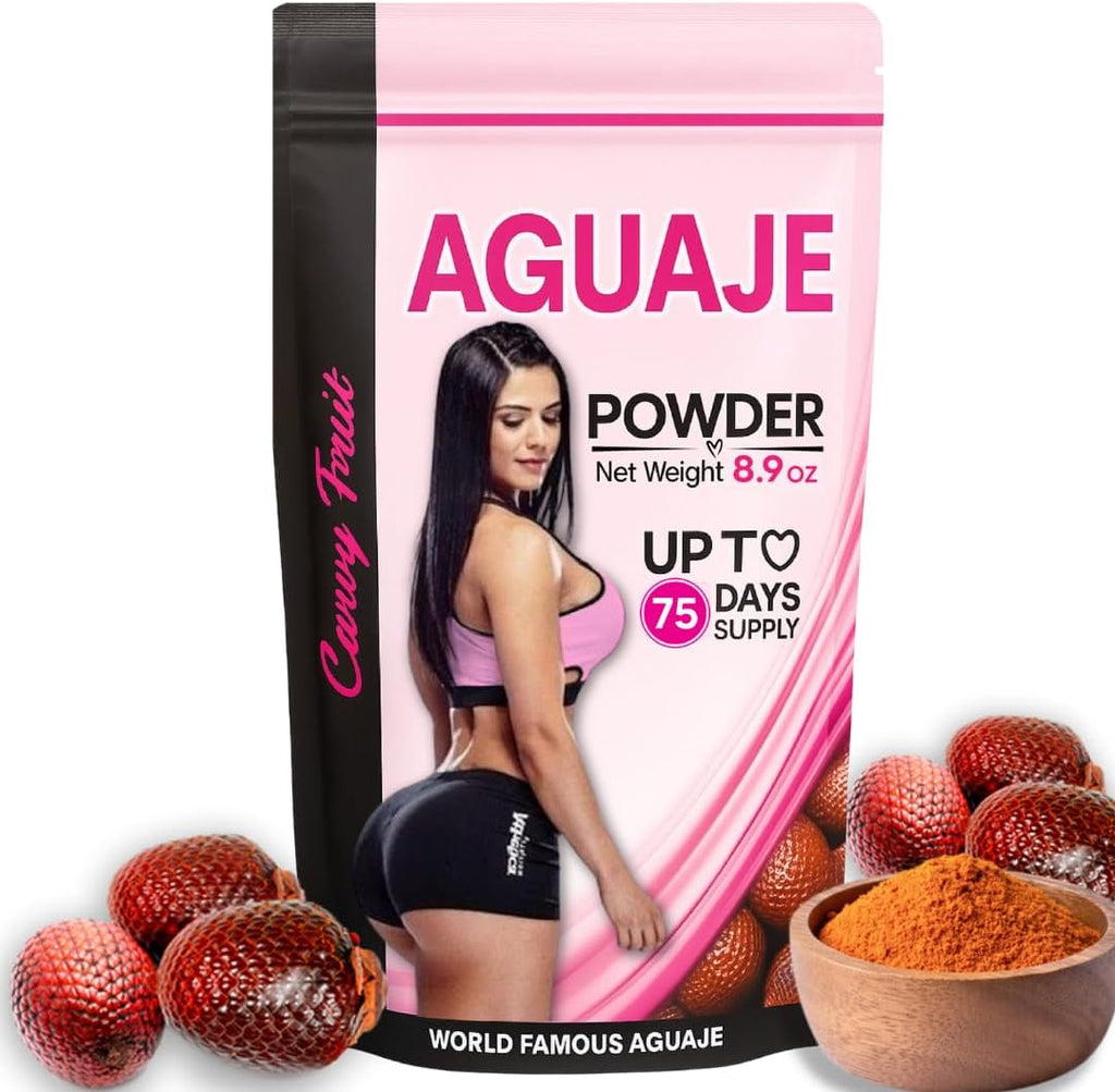 Curvy Fruit Original Aguaje Powder front packaging showing 75 days supply.