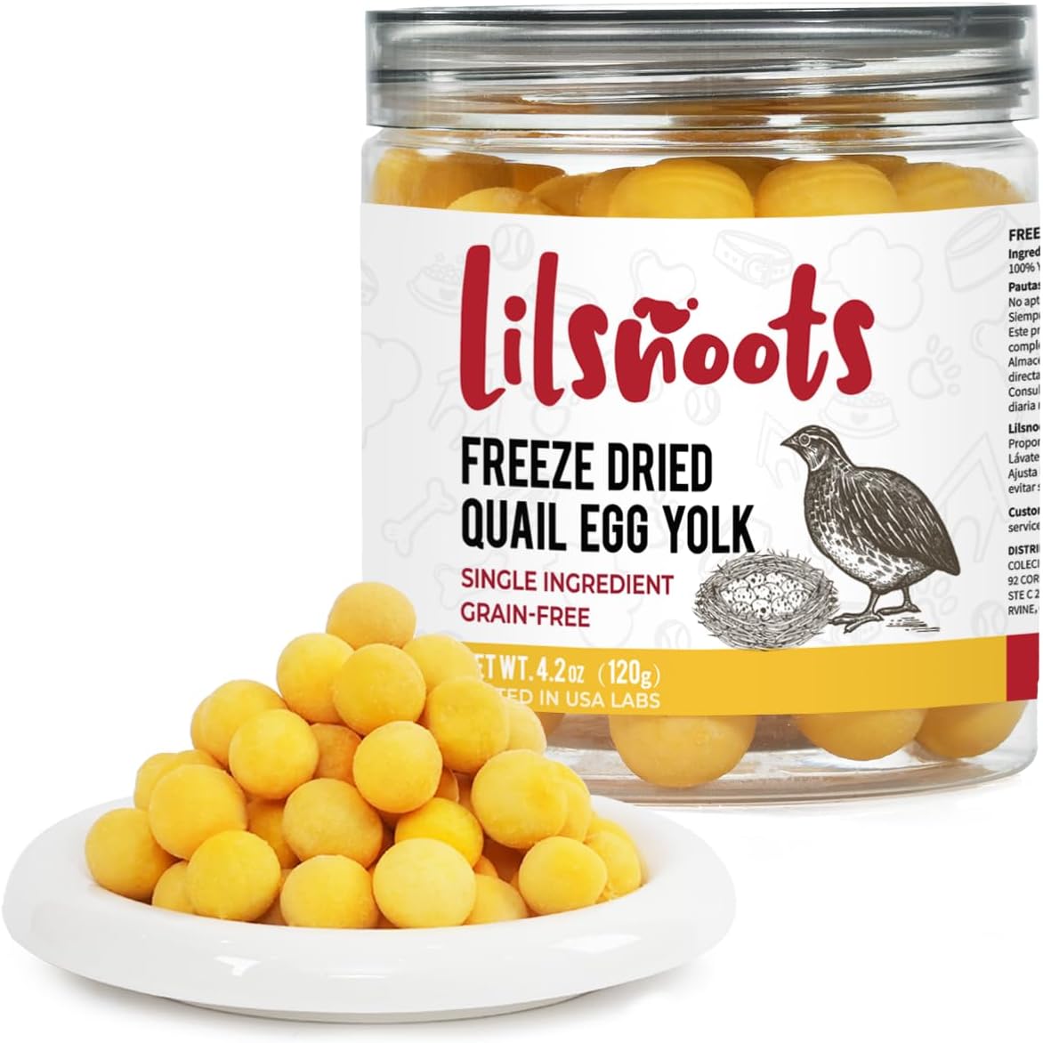 Freeze Dried Quail Egg Yolk Dog Treats 9.2oz Single Ingredient Pet Treats for Dogs, Cats, Healthy Freeze-Dried Pet Food Meal Topper Grain&Gluten&Rawhide Free No Additives Training Treats - Image 9