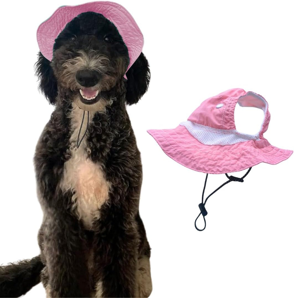 Vodafulgir dog outdoor sun hat pink front view for large dogs