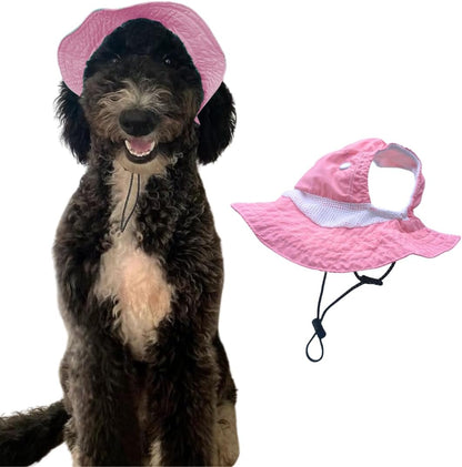Vodafulgir dog outdoor sun hat pink front view for large dogs