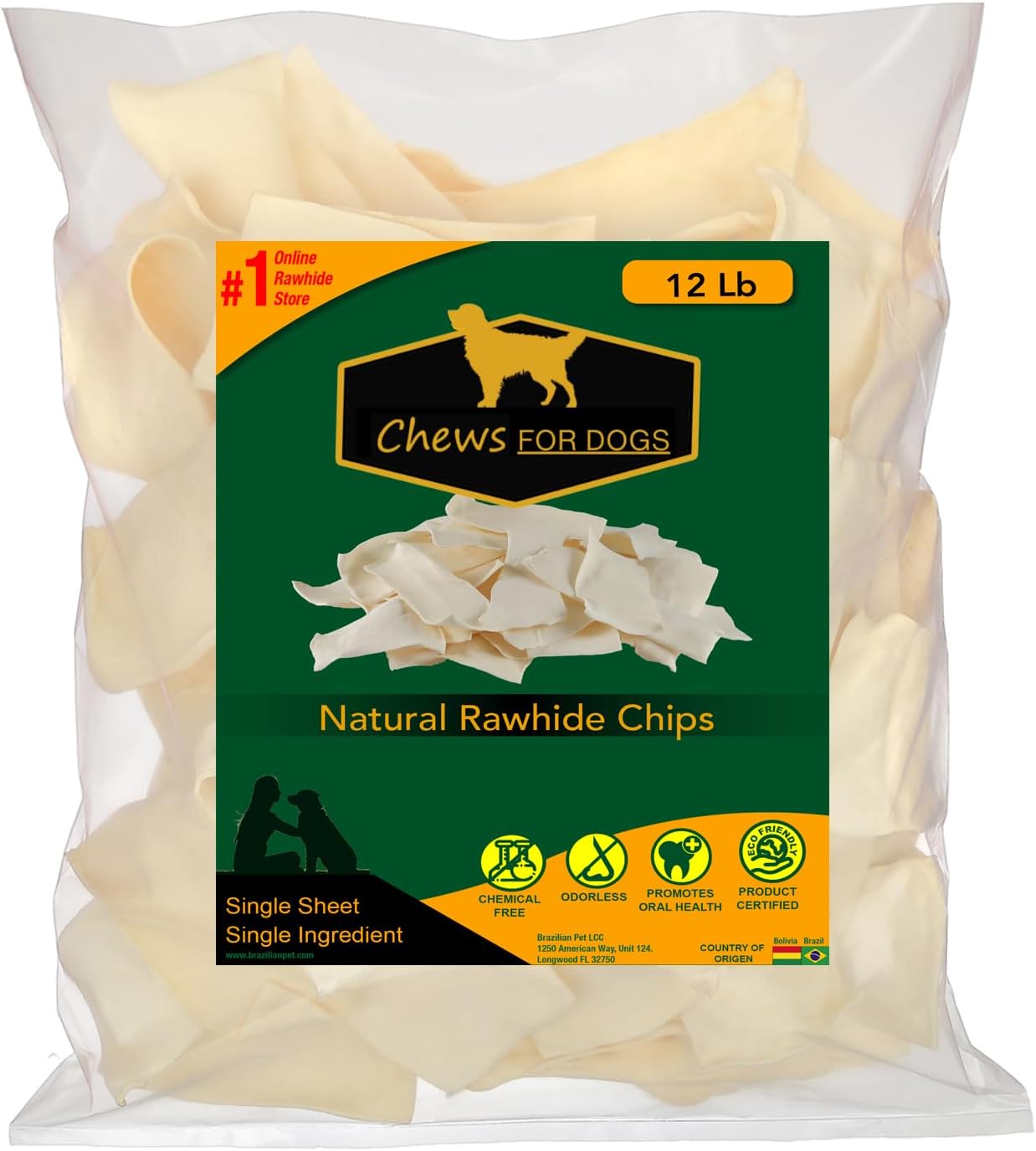 Premium grass fed cattle rawhide treats for dogs dental health support