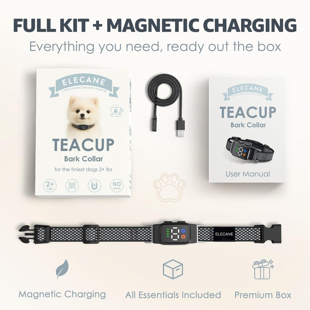 Elecane Teacup collar showing waterproof IP67 rating