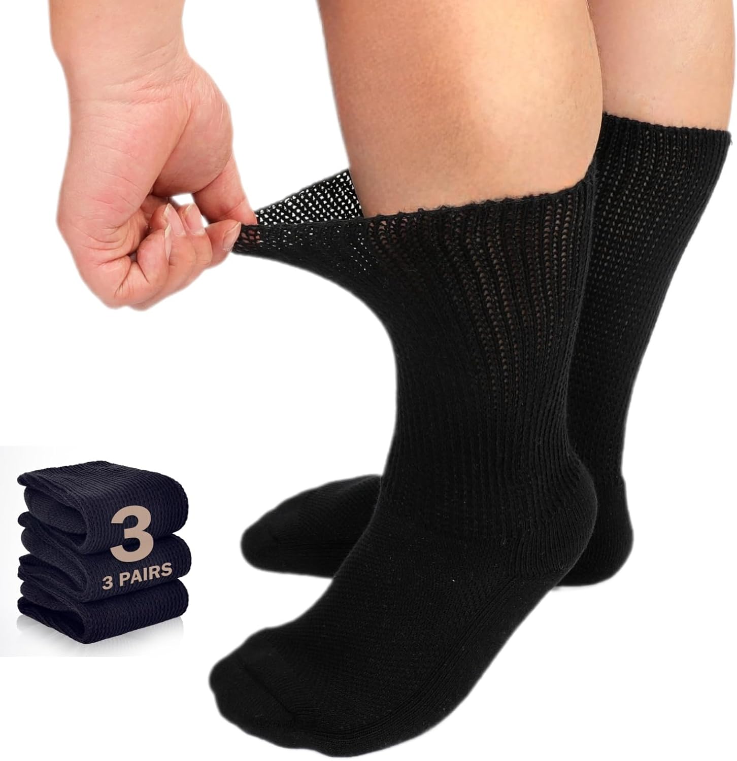 Kodal copper infused diabetic socks front view for edema relief