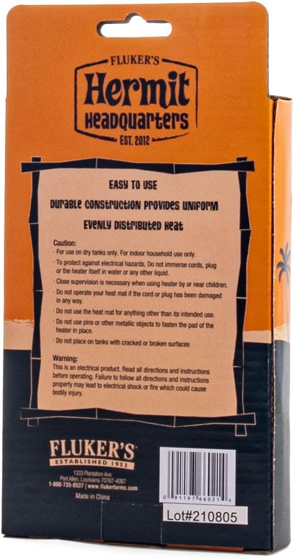 Fluker's 4x6 inch adhesive terrarium heater layout