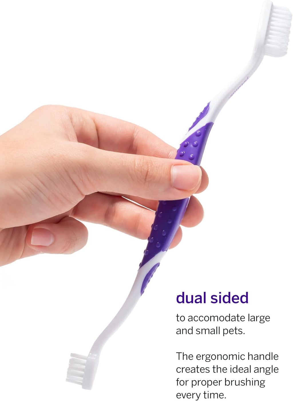 Dual ended brush head design for small and large pets