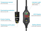 YukiHalu desktop aquarium heater showing external temperature buttons