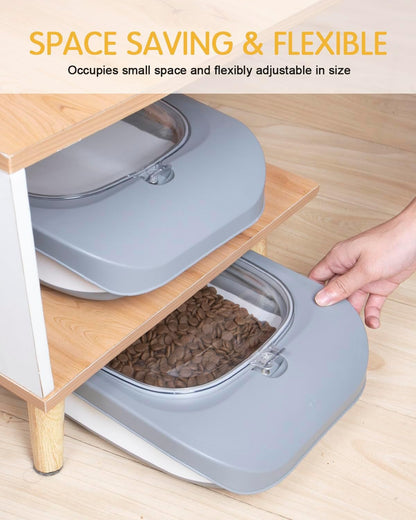 Hoytamdar pet storage bin with included food scoop and bowl