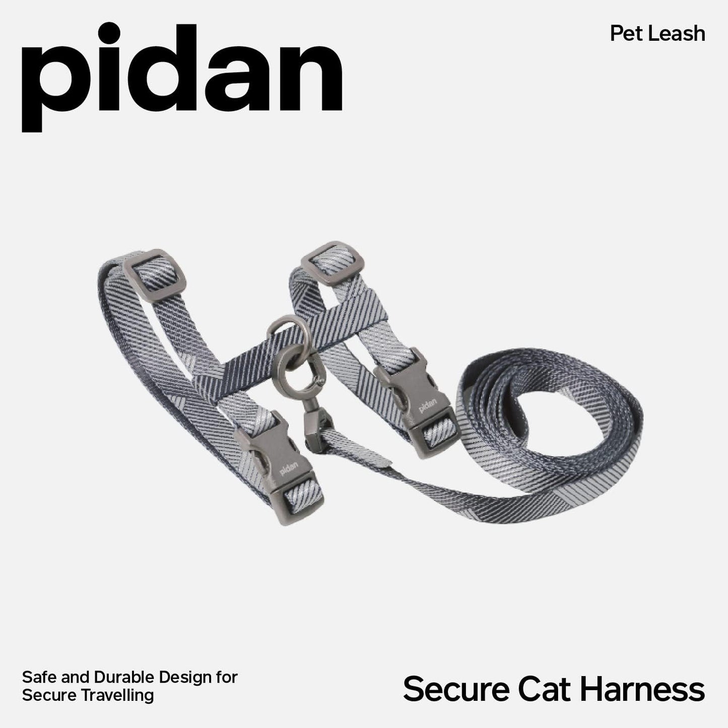 Close up of Pidan escape proof cat harness adjustable straps