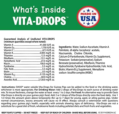 Kordon Oasis guinea pig vita drop bottle with product seal