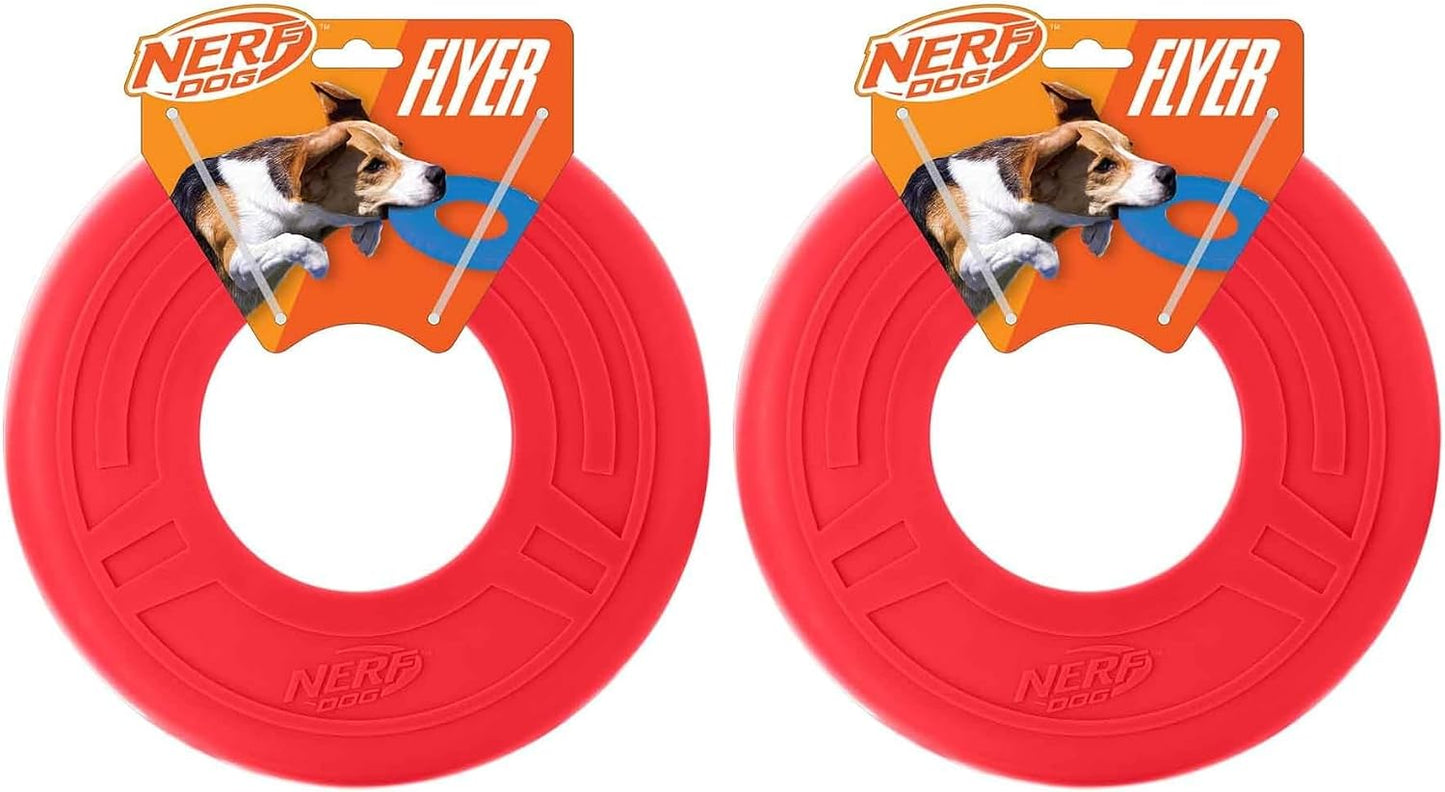 Nerf Dog Tire Flyer Outdoor Dog Toy, 10 Inch Flying Disc Dog Fetch Toy, Rubber Dog Toy for Medium Dogs and Large Dogs, Blue - Image 9