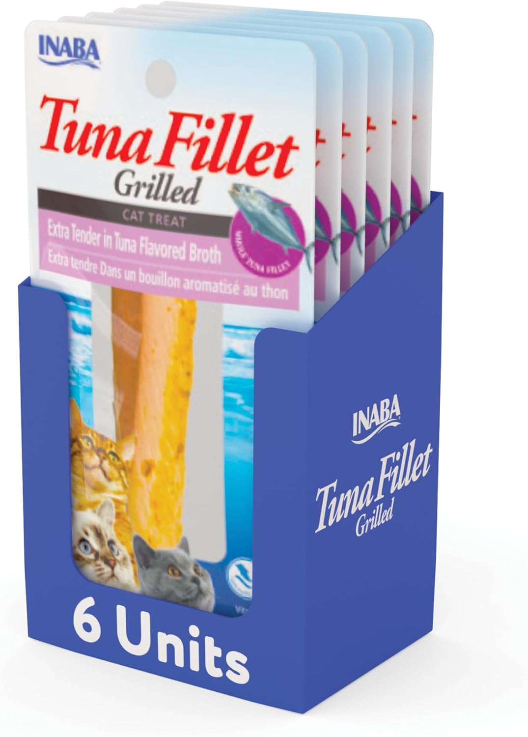 INABA Premium Grilled Tuna Fillet Cat Treats with Vitamin E and Green Tea Extract, 0.52 Ounces Each, Pack of 10, Variety Box - Image 12