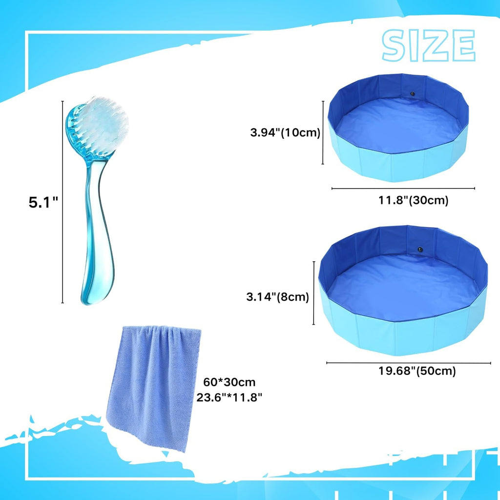 Blue foldable reptile bathtub for bearded dragons and small animals
