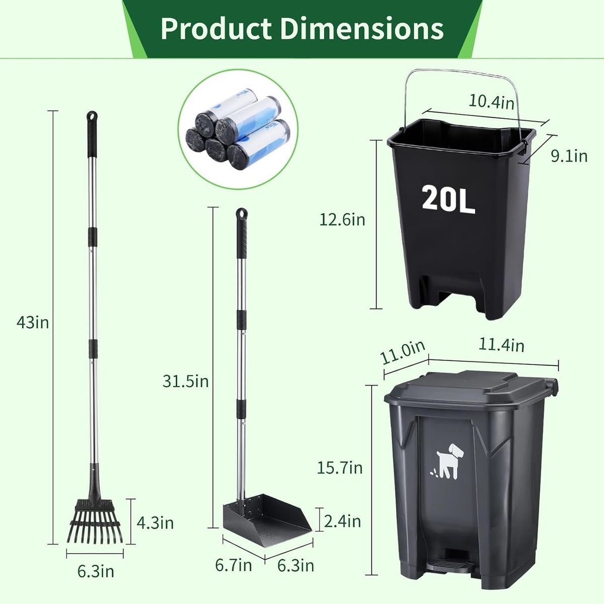 Removable inner bucket with handle being lifted from Biubiucat pet waste container
