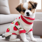 ANIAC cold weather pet knitwear showing the ribbed turtleneck detail