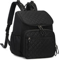 LORADI diaper bag backpack front view in black nylon