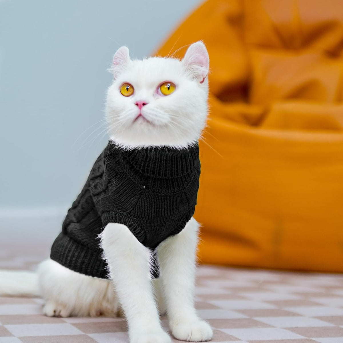 PUPTECK classic twisted pattern doggie sweater back design details