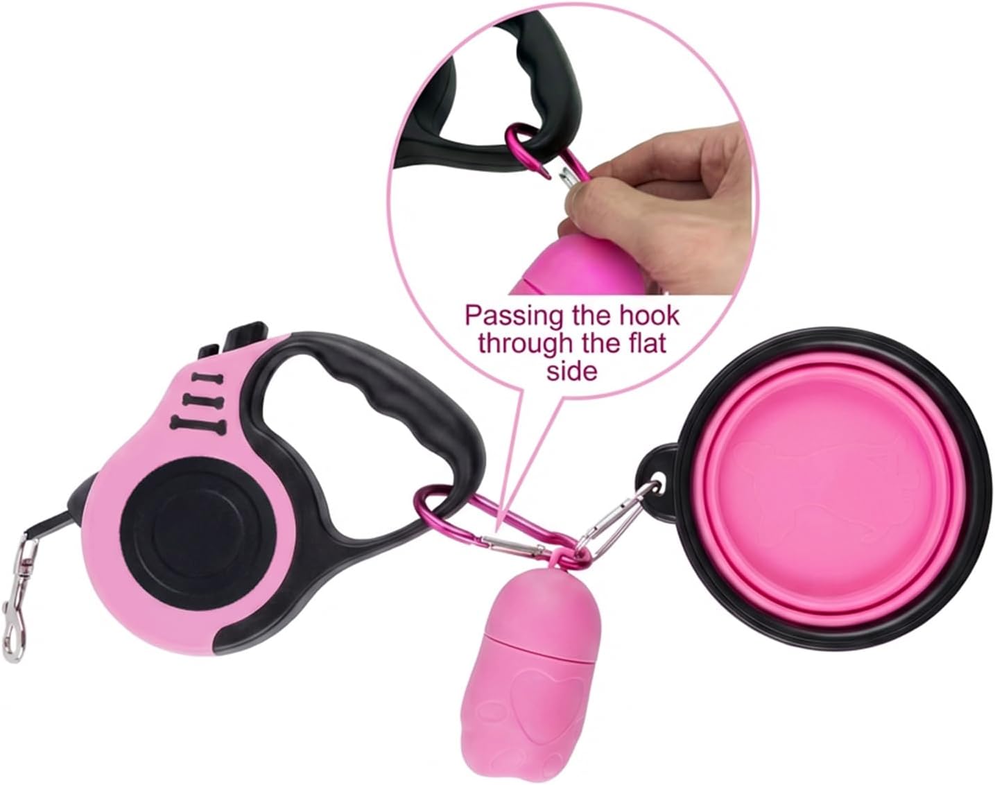 One handed button control mechanism on Petimp dog leash
