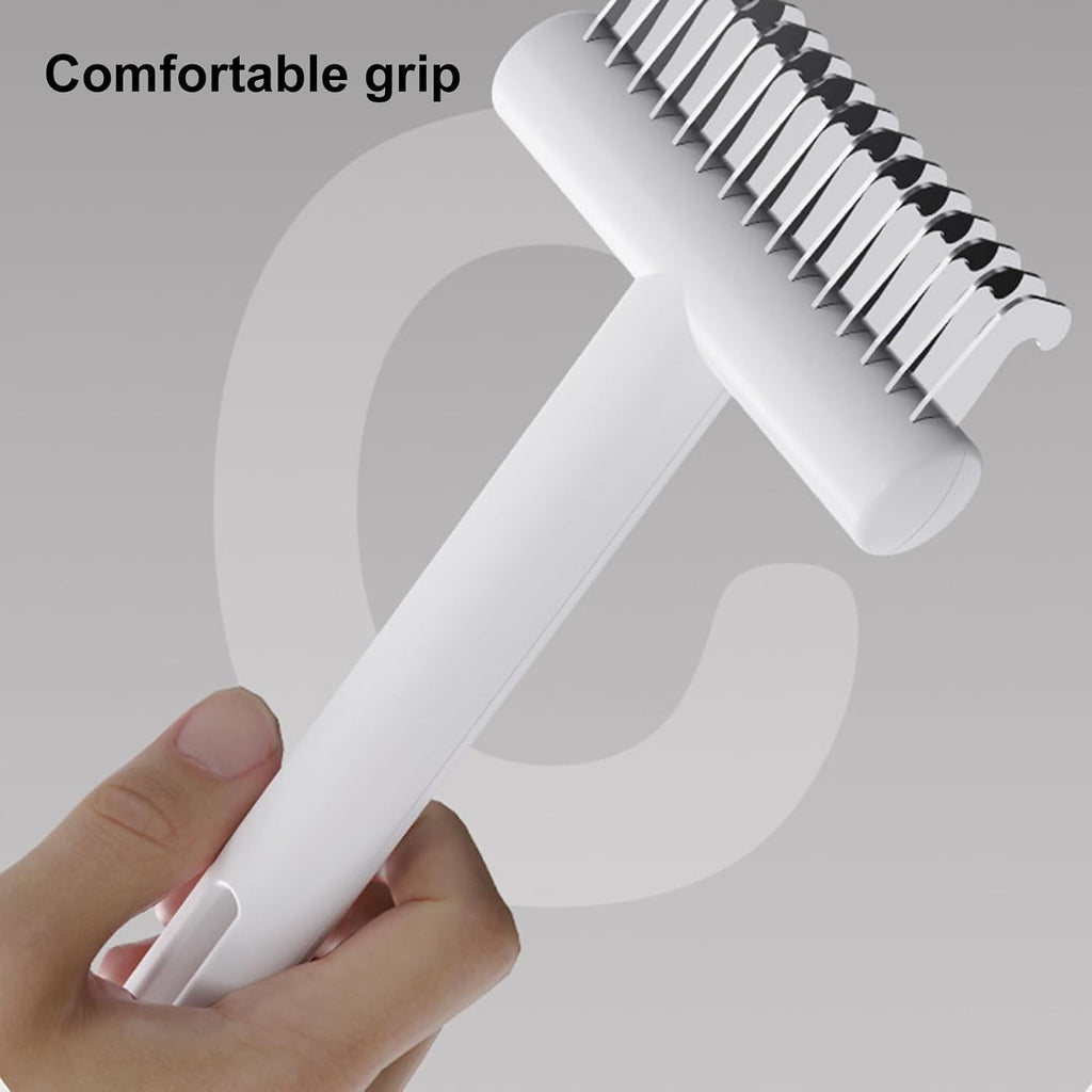 Durable white pet grooming comb for detangling knots
