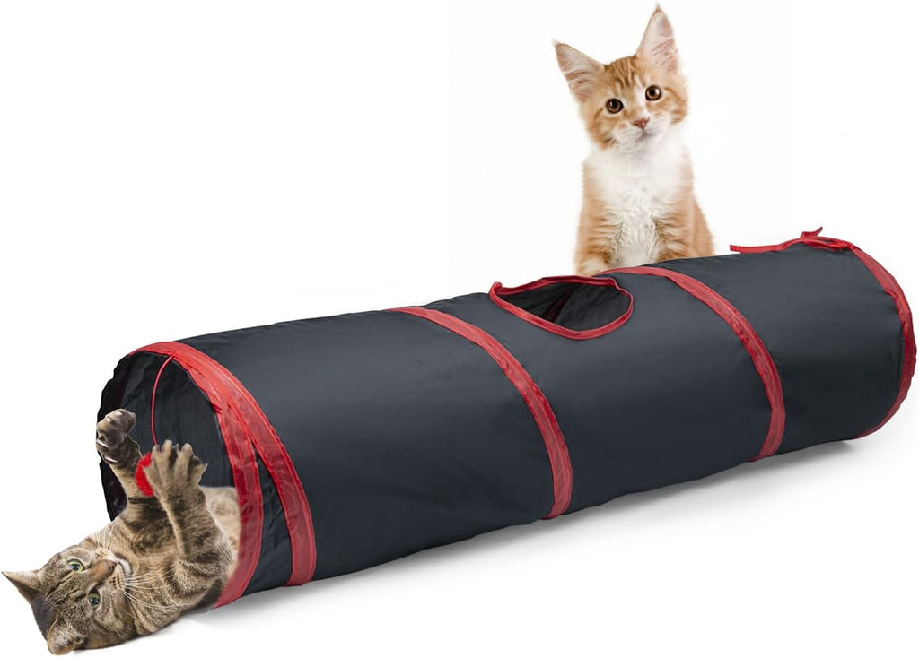 Sheldamy Cat Tunnel, S-2-Way Cat Tunnels for Indoor Cats, Collapsible Cat Play Tunnel, Interactive Toy Maze Cat House with 1 Play Ball for Cats, Puppy, Kitty, Kitten, Rabbit (Blue & Black) - Image 12