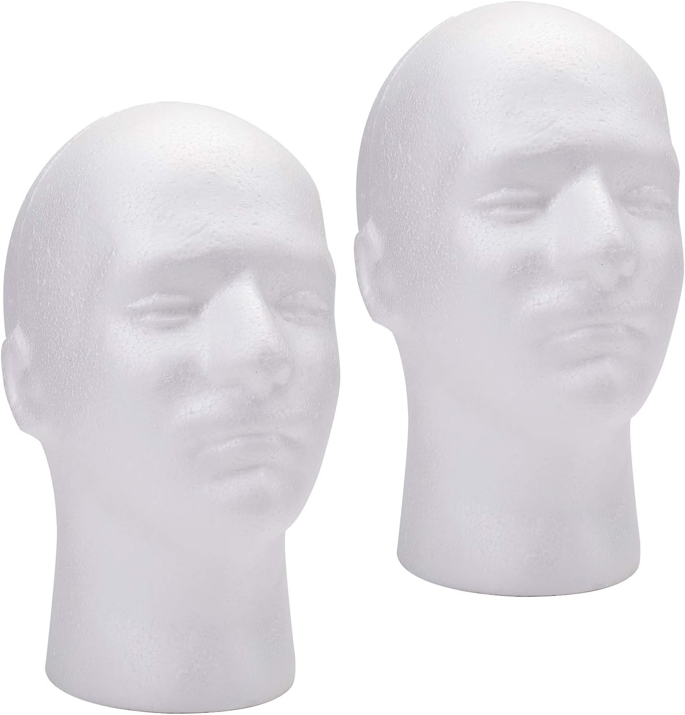 Foraineam male foam mannequin head two pack front view for wig display